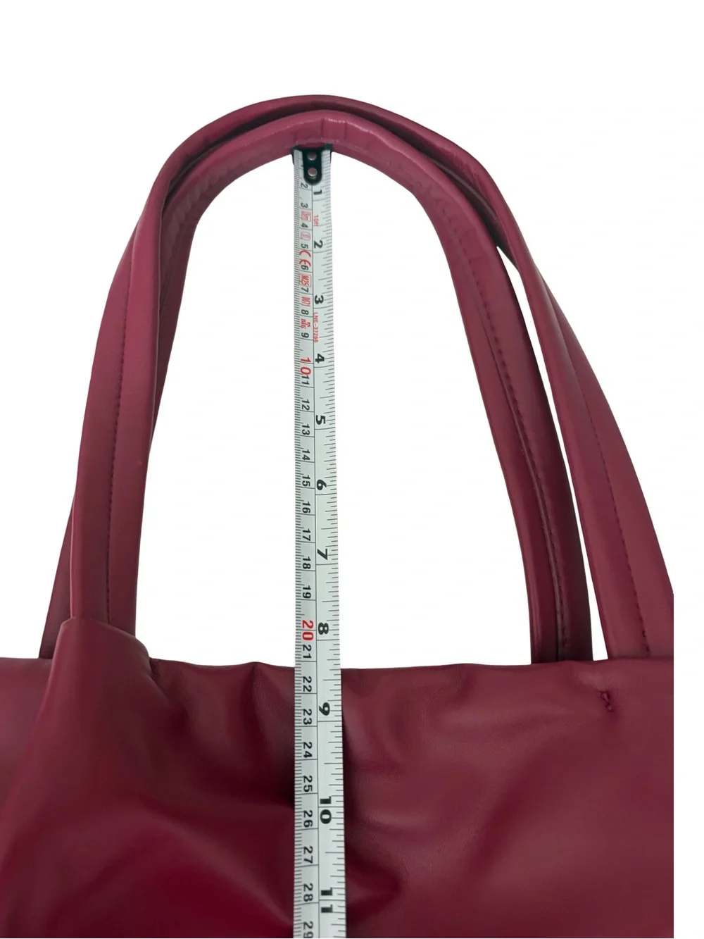 Neiman Marcus Burgundy Faux Leather Tote Bag
